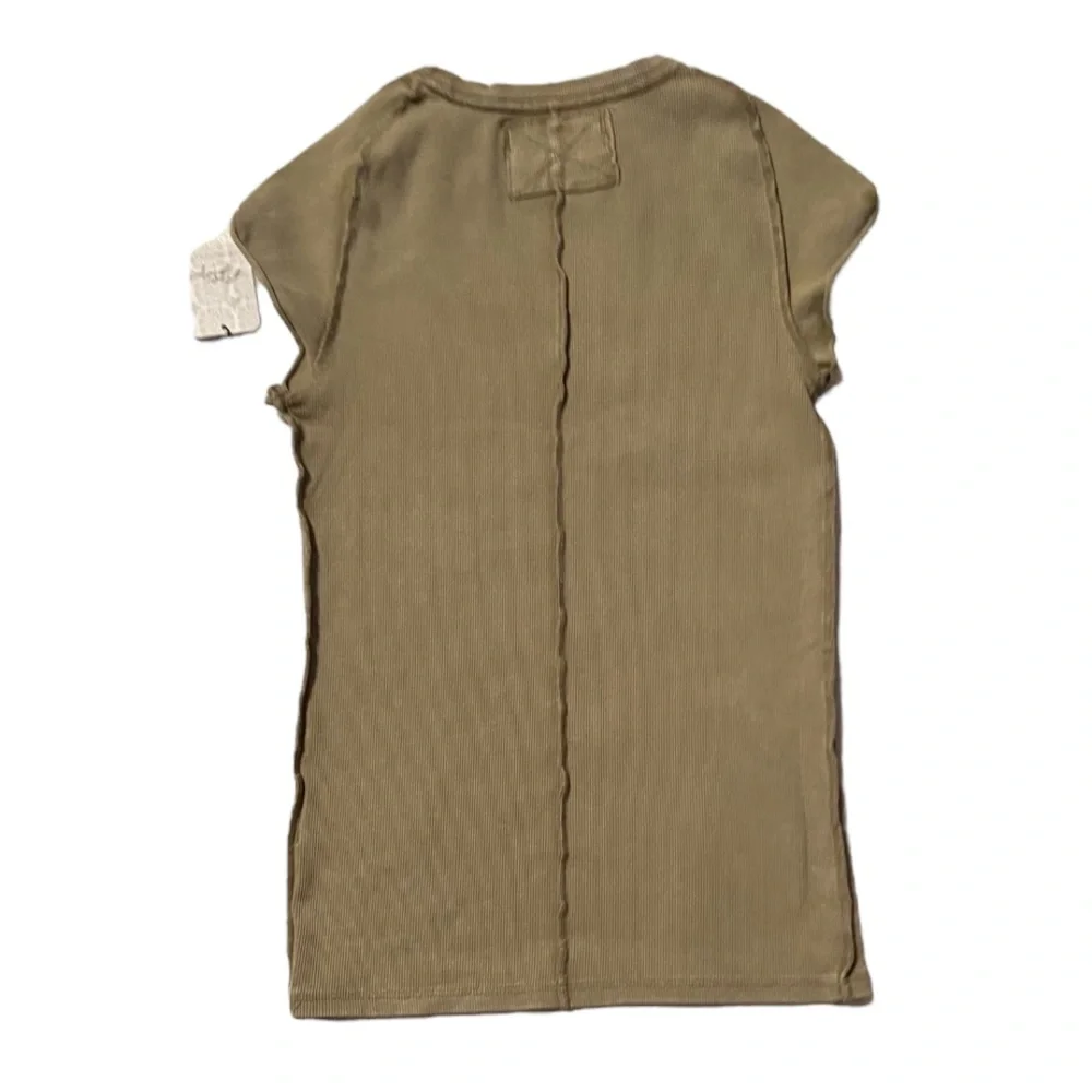 We The Free by Free People Python Green Short Sleeve Tee Top Women’s M NWT